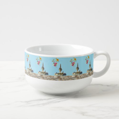Blue Birds Fountain Soup Mug