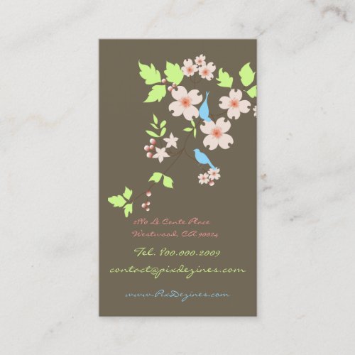 Blue birds business card customizable background