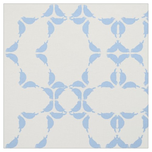 Blue Birds Geometric Circle Print Quilt Pattern Fabric