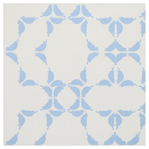 Blue Birds Geometric Circle Print Quilt Pattern Fabric
