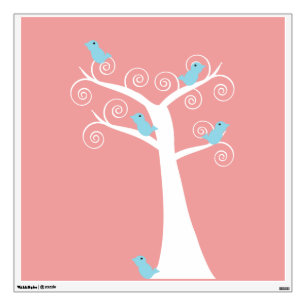 Blue Birds in a Tree Nursery Wall Sticker