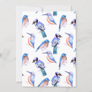 blue birds in analogous color scheme invitation