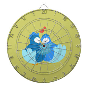 blue birds in love dartboard