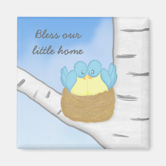 Blue Birds in Nest Magnet