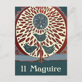 Blue Birds in Tree Abstract 11 Maguire Postcard