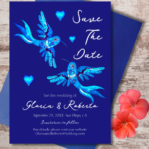 Blue Birds Mexican Wedding Save The Date Card