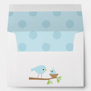 Blue Birds Nest Baby Shower Envelope
