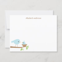 Blue Birds Nest Baby Shower Thank You Cards