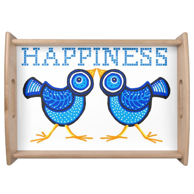 Blue birds of happiness serving tray (Front)