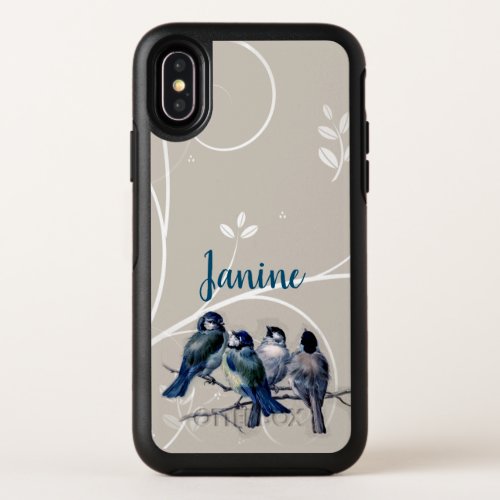 Blue Birds on a Branch OtterBox Symmetry iPhone X Case