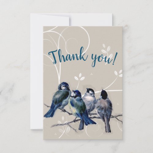 Blue Birds on a Branch Thank You Card