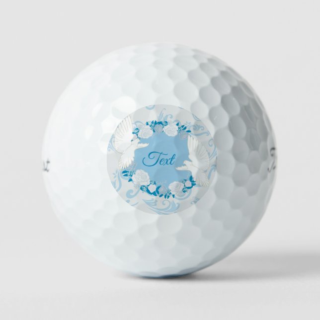 blue Birds Pattern  Golf Balls (Front)