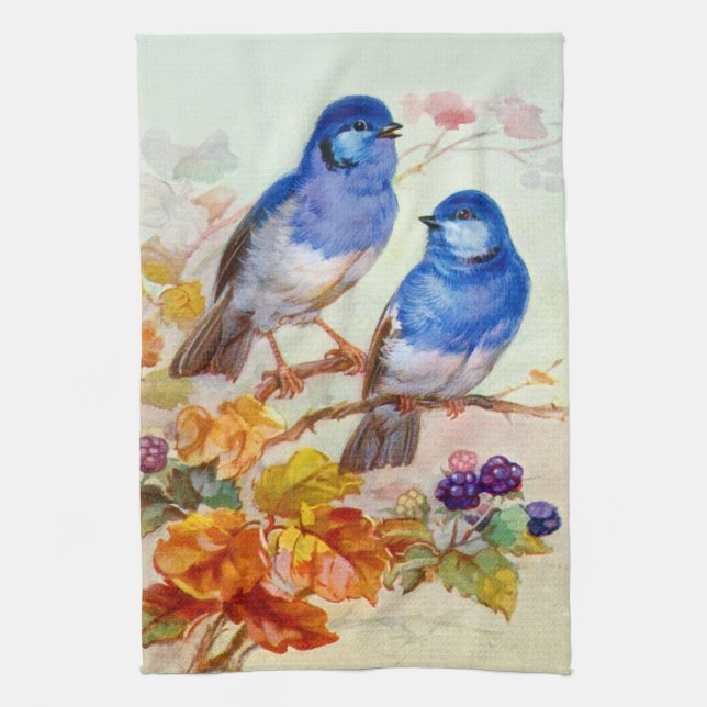 Blue birds towel (Vertical)