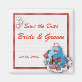 Blue Birds Wedding Favor or Save the Date Magnet