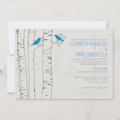 Blue Birds Wedding Invitations