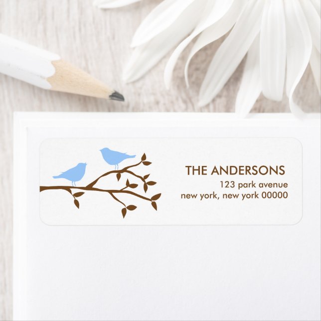 Blue Birds Wedding Label (Insitu)