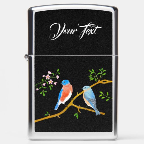 Blue Birds Zippo Lighter High Polish Chrome