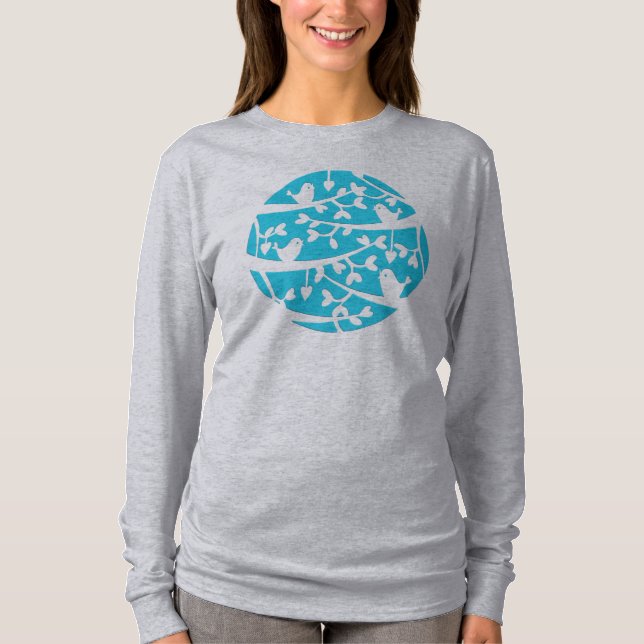 Blue birdy long sleeved t-shirt (Front)