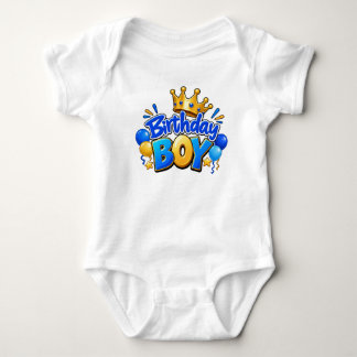 Blue Birthday Boy Baby Bodysuit