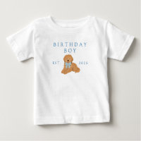 Blue Birthday Boy Golden Doodle Puppy Birthday
