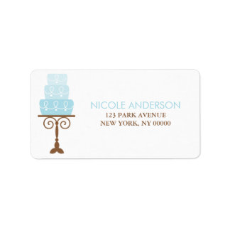 Blue Birthday Cake Address Labels