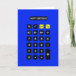 Blue Birthday Calculator Card