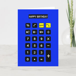 Blue Birthday Calculator Card