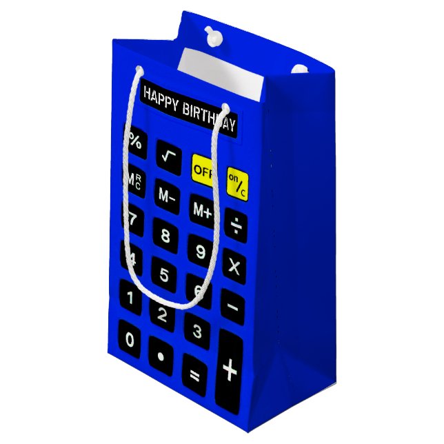 Blue Birthday Calculator   Small Gift Bag (Front Angled)