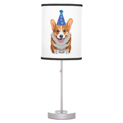 Blue Birthday Corgi Classic T_Shirt Table Lamp