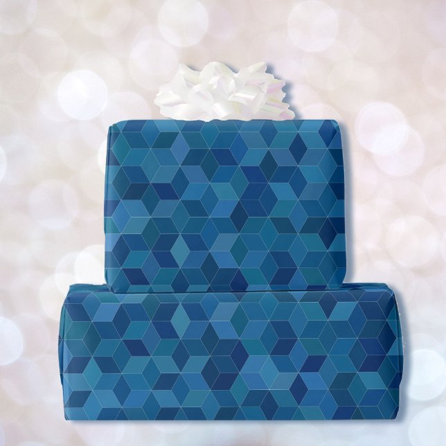 Blue Birthday Giftwrap for him Wrapping Paper (Creator Uploaded)