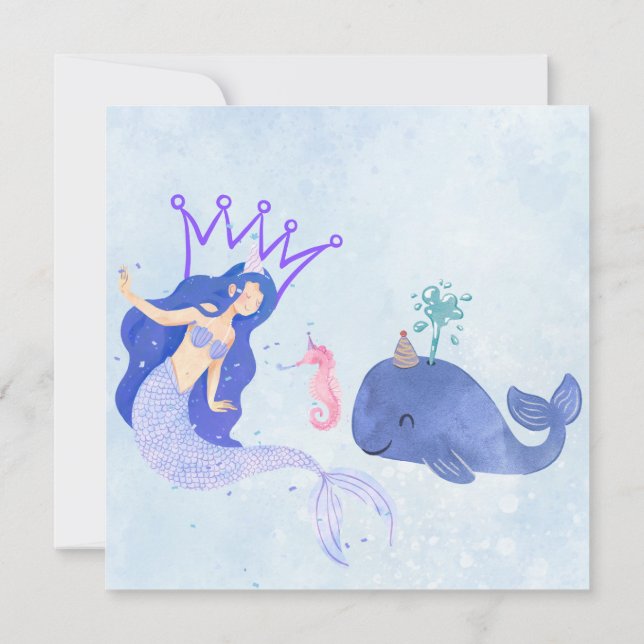 Blue  Birthday Invitation (Back)