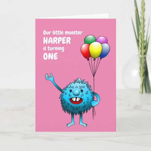 Blue Birthday Monster Invitation