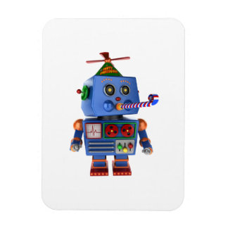 Blue birthday party toy robot magnet