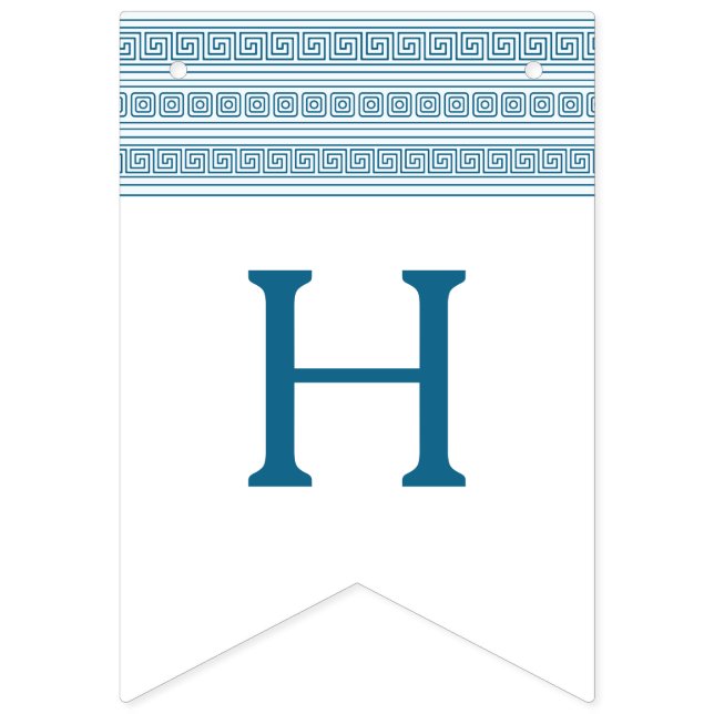 Blue Birthday Party with Greek Elements Bunting Flags (Second Flag)