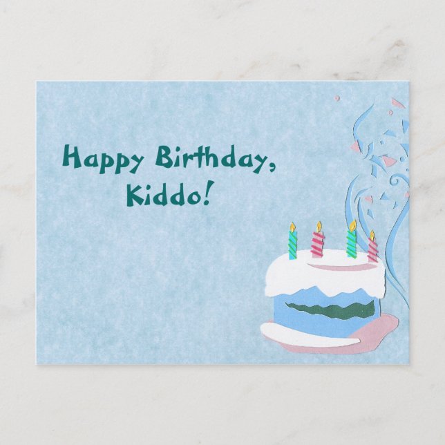 Blue Birthday Postcard (Front)
