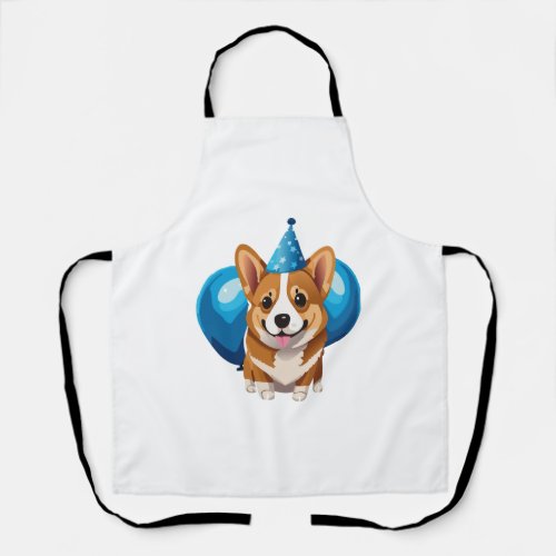 Blue Birthday Puppy Classic T_Shirt 1 Apron