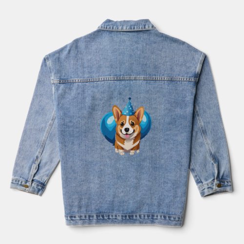 Blue Birthday Puppy Classic T_Shirt 1 Denim Jacket