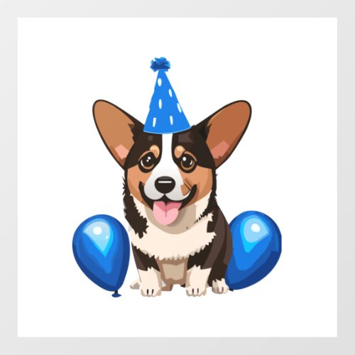 Blue Birthday Puppy Classic T_Shirt Floor Decals