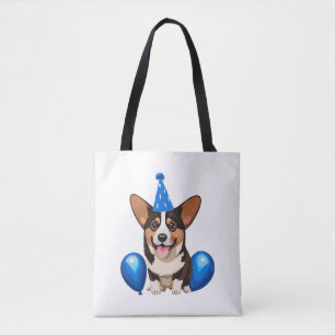 Blue Birthday Puppy Classic T-Shirt Tote Bag