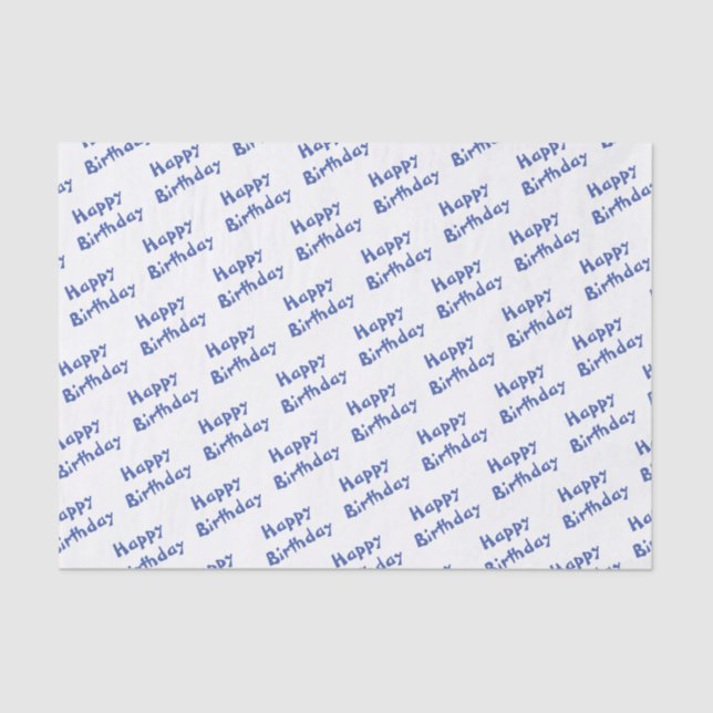 Blue Birthday Tissue Paper (Front)
