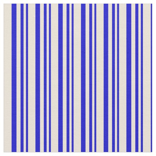 Blue & Bisque Stripes/Lines Pattern Fabric