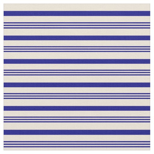 Blue & Bisque Stripes Pattern Fabric