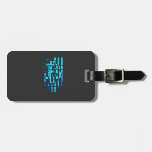 Blue Bitcoin T_shirt Luggage Tag