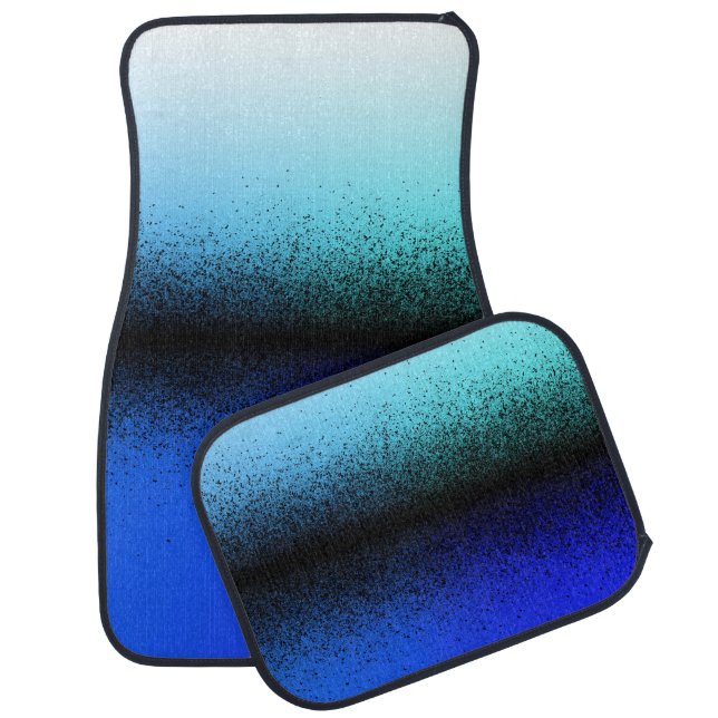 Blue Black Abstract Artwork Car Floor Mat (Set)