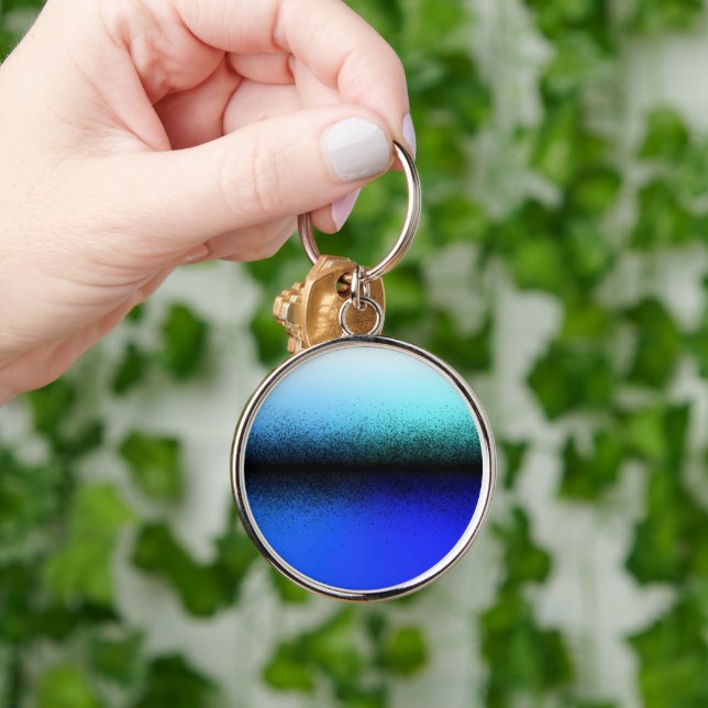 Blue Black Abstract Artwork Keychain (Hand)