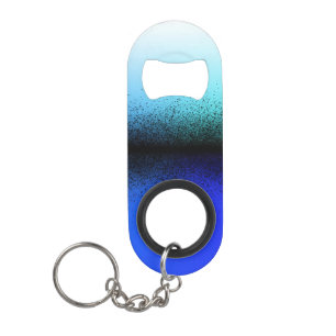 Blue Black Abstract Artwork Keychain Bottle Opener