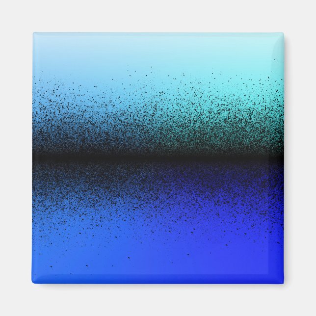 Blue Black Abstract Artwork Magnet (Front)