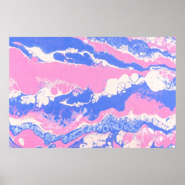 BLUE BLACK AND BROWN ABSTRACT PAINTING POSTER (Front)