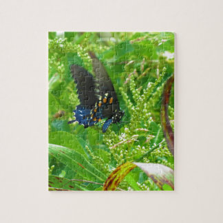 Blue Black and Orange Butterfly Jigsaw Puzzle