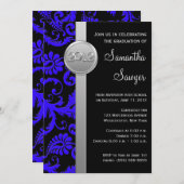 Blue, Black, and Silver LOOK Graduation Invitation (Front/Back)